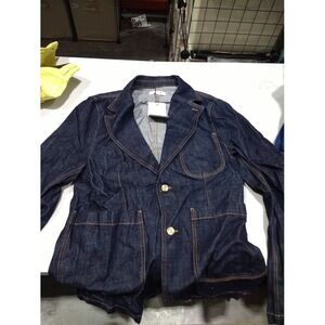 WALES BONNER- Kwaku Raw Denim Blazer-Blue-50 (LG)